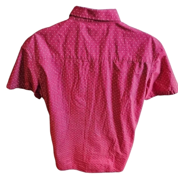 Franky Max Men's XL Red Geometric Button Down Camp Shirt Classic Preppy Vacation - Picture 3 of 6